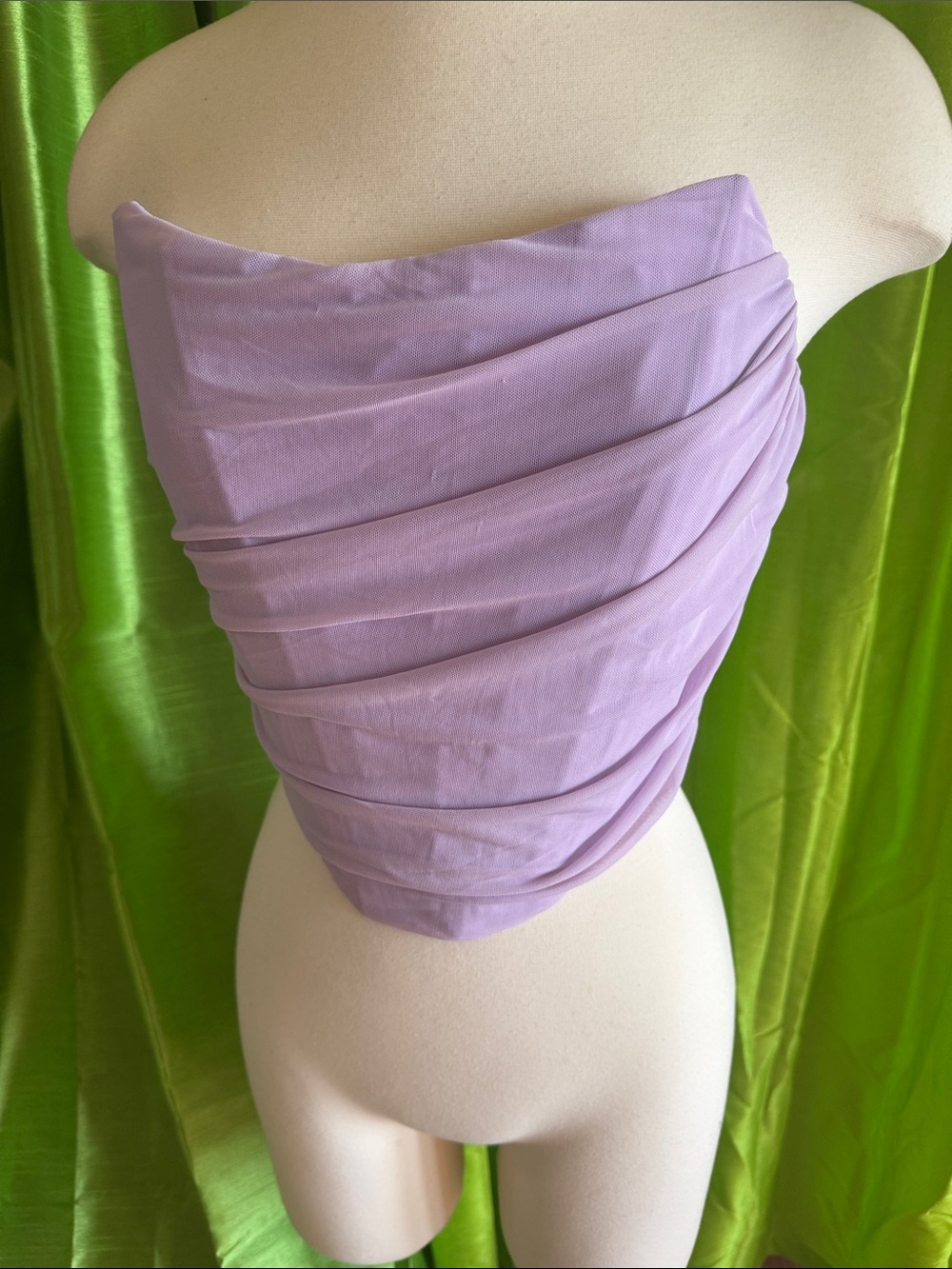 Strapless Lilac Ruched Tube Dress